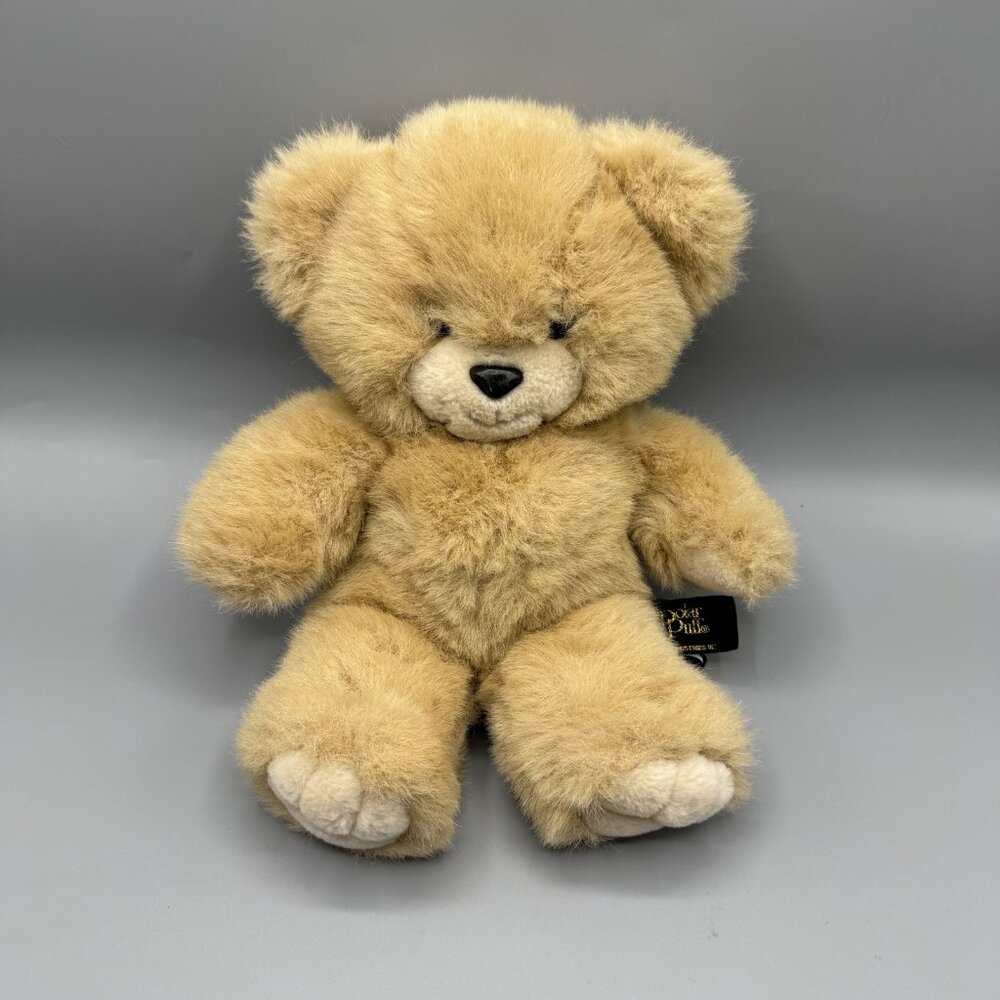 Vintage 24K Polar Puff Plush Tan Teddy Bear Brad 12" Stuffed Toy 1993